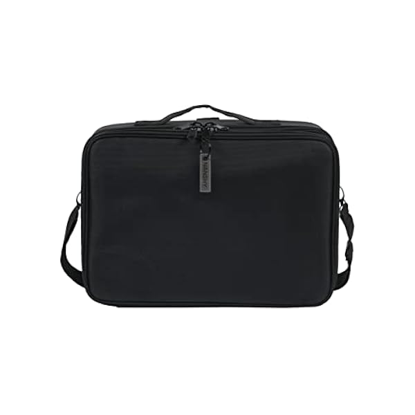 Nanshy Beauty case da viaggio con specchio e cerniera – grande organizer professionale per cosmetici, unghie, capelli, trucco, beauty case con scomparti (compatibile con bagagli), Nero, L, Organizer